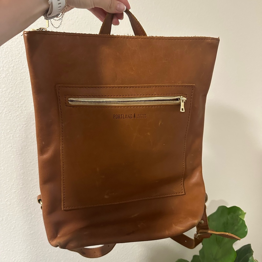 Portland Leather Brown Leather Backpack “Almost Perfect”